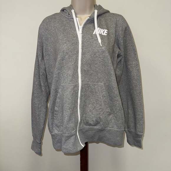 Nike Tops - Nike (Medium) Grey Zip Up Hooded Jacket